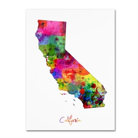 Michael Tompsett 'California Map' Canvas Art,14x19